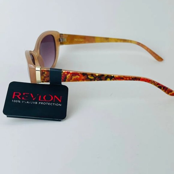 SG00765 Revlon RVN 60 Sunglasses 100%UVA/UVB Protection Yellow/Brown Frame Women - Picture 4 of 6